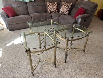 3-piece Glass Coffee & End Tables