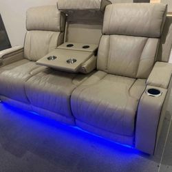 3pc Power Recliner sofa With LED And Cup Holder 
