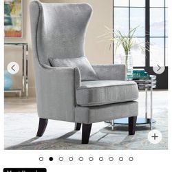 Aston Silver Alligator Print High Wingback Chair