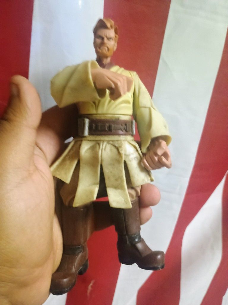 2005 Star Wars The Clone Wars Force Battlers Obi-wan Kenobi 7" Action Figure