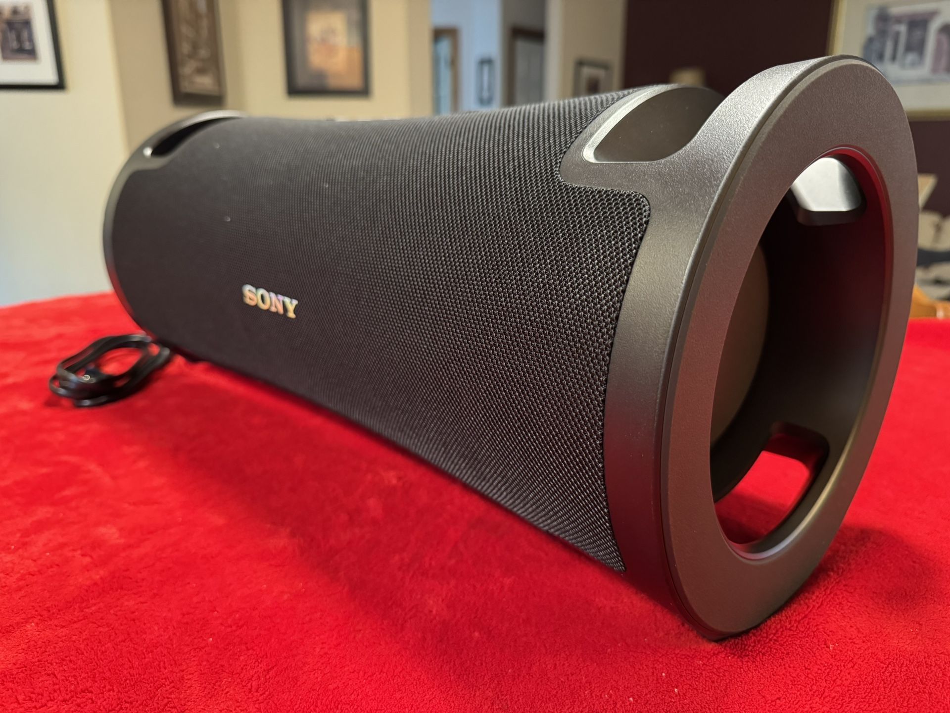 Sony ULT Field 7 Wireless Bluetooth Party Speaker, Powerful Bass, Guitar Input, 30h Battery, Karaoke, Waterproof, LED Lights, Black