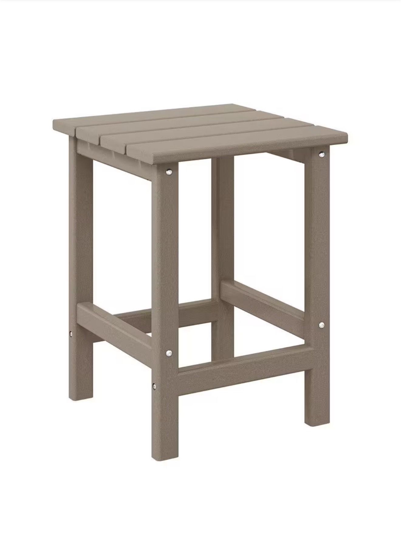 WESTIN OUTDOOR Mason 18 in. Weathered Wood Poly Plastic Fade Resistant Outdoor Patio Square Adirondack Side Table