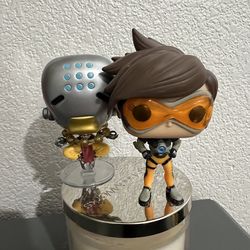 Overwatch Funko Pop Figures: Tracer and Zenyatta