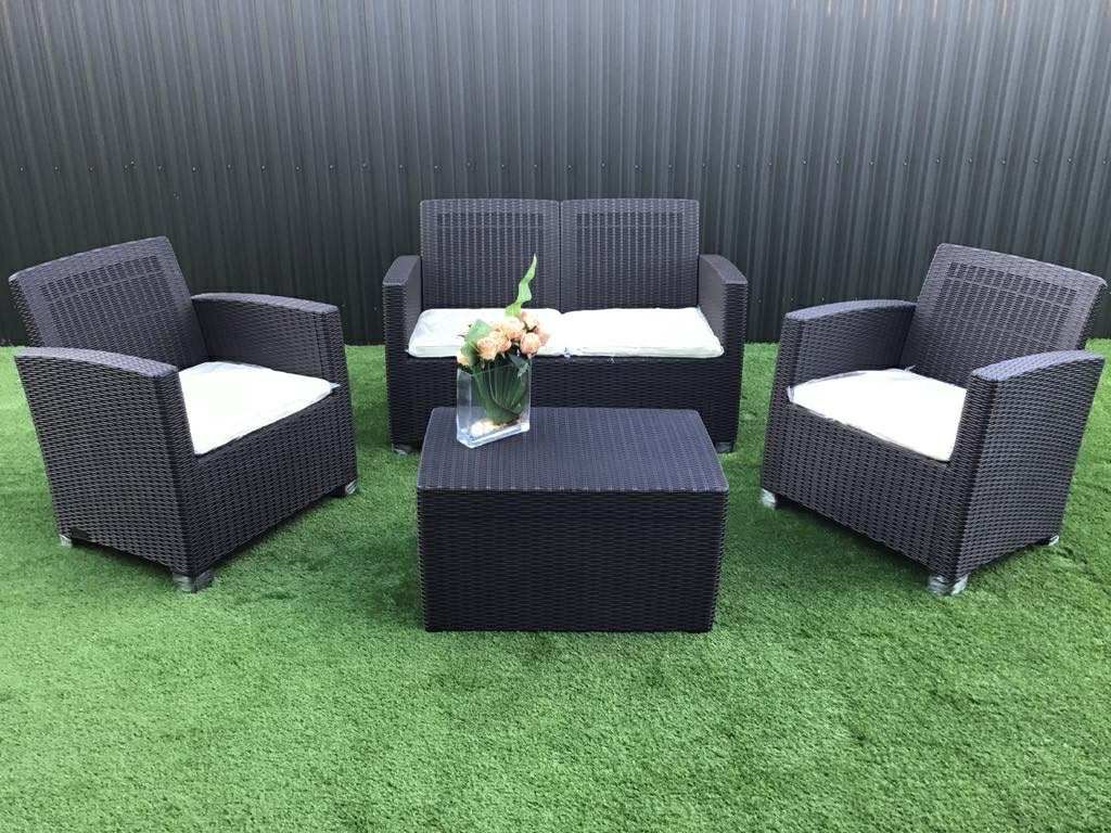 NEW-Grand patio 5 -Piece Patio Conversation Set, Outdoor plasticos Sofa Set Waterproof Cushions