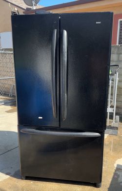 Black Kenmore French Door Refrigerator Bottom Freezer - Works Good - Read Description
