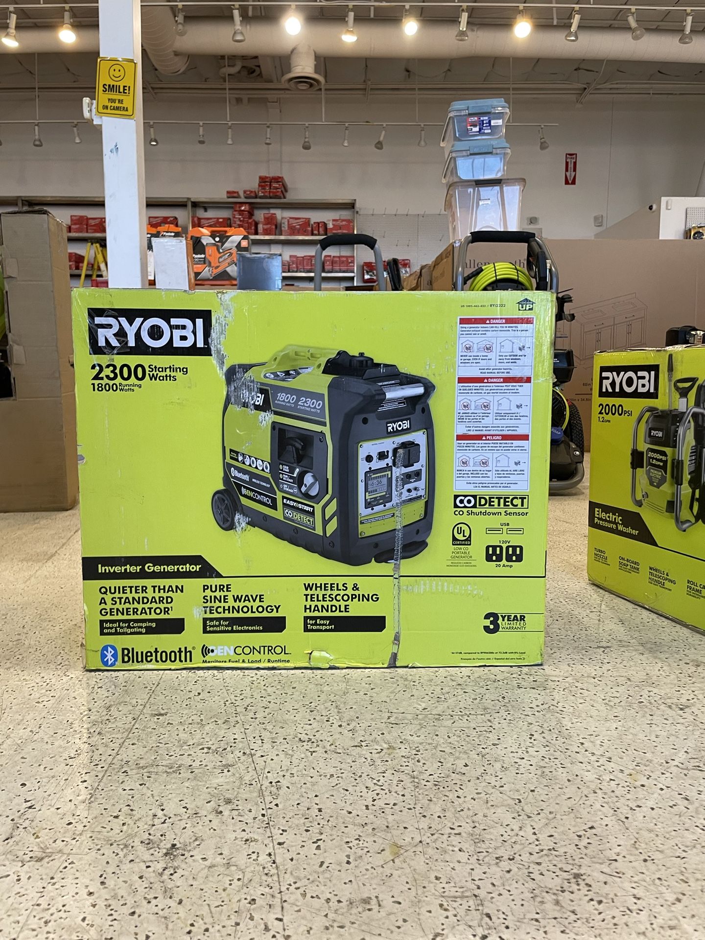 2,300-Watt Recoil Start Bluetooth Super Quiet Gasoline Powered Digital ...