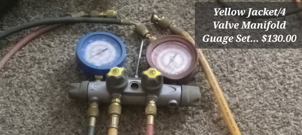 YELLOW JACKET/4 Valve Manifold & Gage Set