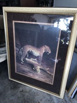 Large leopard wall picture