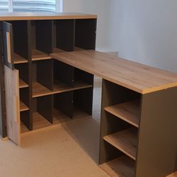 Kids Desk With Side Shelves
