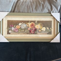 BEAUTIFUL FLORAL ART WORK BRAND NEW IN FRAME 💜💐pick up preferred