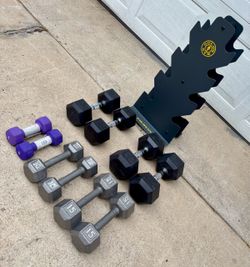 Hex Dumbbells, Gold’s Gym Dumbbell Rack Holder