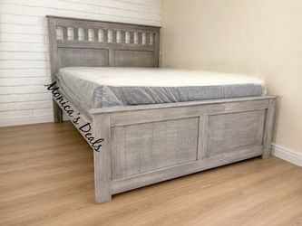 Queen Solid Wood Bed With Mattress $540