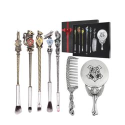 Potter Makeup Brushes Harry Gifts Comb Mirror with Gift Box for Eyeshadow Eyebrows Eyeliner Lips Concealer Contouring Highlighter Blending Wizard Wand