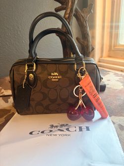 Coach Mini Rowan Signature Canvas Satchel