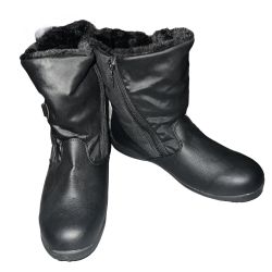 Totes Black Faux Fur Side Zip Boots Women’s Size 11
