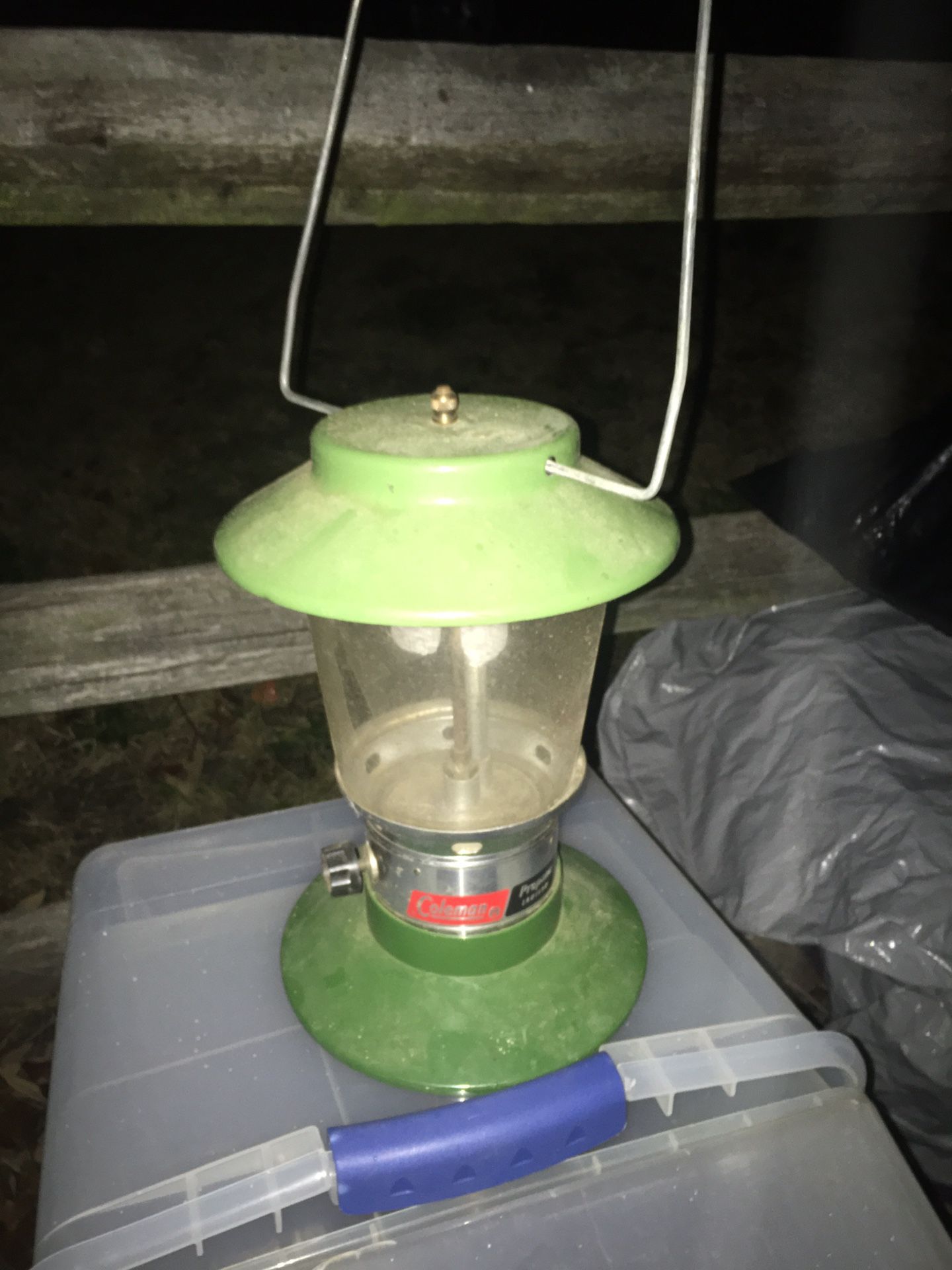 Vintage glass Coleman Gas Lantern only $20 firm still works crack in glass