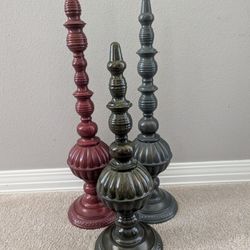 Metal Multicolor Decor Finials
