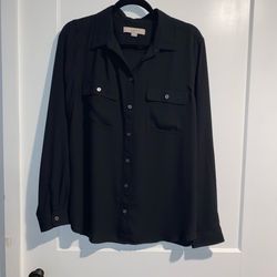 New no tags Loft Women's Black Button Up Blouse size X-Large
