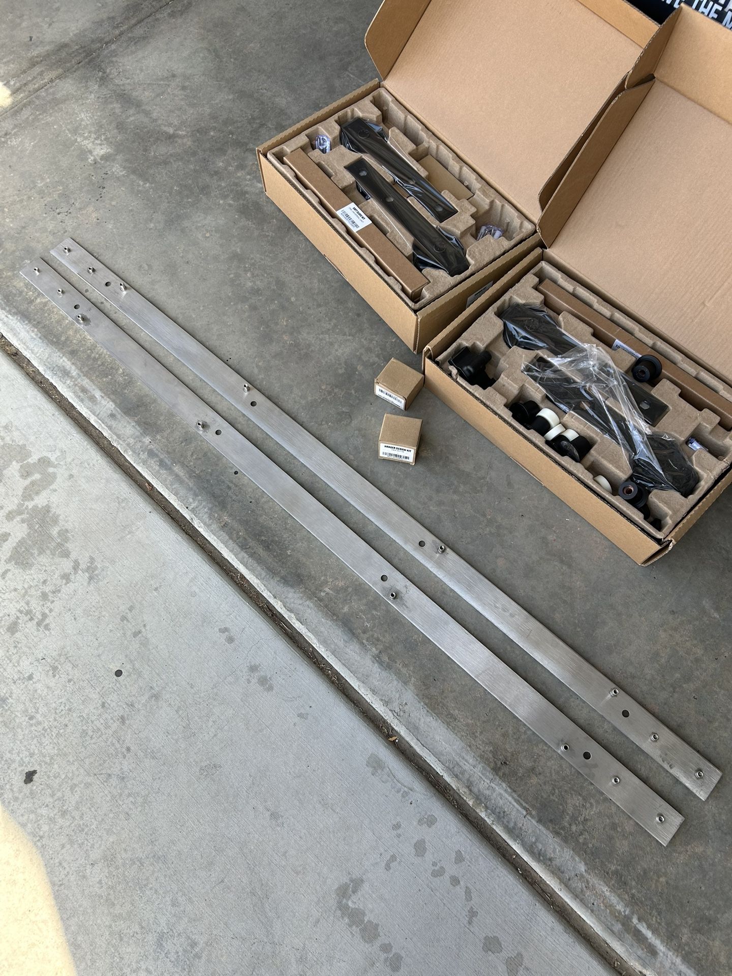 Barn Door Rails And Spoke Wheel Hardware Set