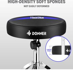 Donner Drum Throne Set, Padded Seat Height Adjustable Drum Stools, 5A Drumsticks Included, Multiple Iterations, Trusted Choice for Drummers ...

