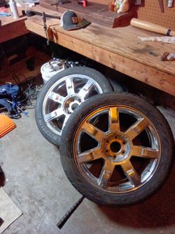 22-inch chrome OEM wheel rim designed for 2007-2014 Cadillac Escalade models ×2