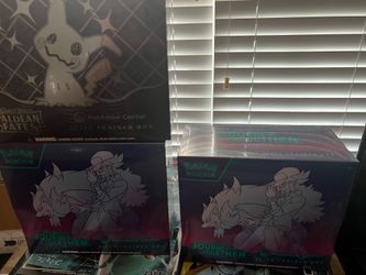 Sealed lot of pokemon center etbs - journey together and paldean fates