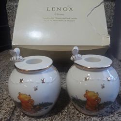 Lenox Disney Winnie The Pooh Honey Pot Candlestick Holders Vintage 