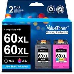 Valuetoner Remanufactured 60XL Ink Cartridge Replacement for HP 60 Ink Cartridge Combo Pack Color and Black 60XL High Yield for PhotoSmart D110 C4680C
