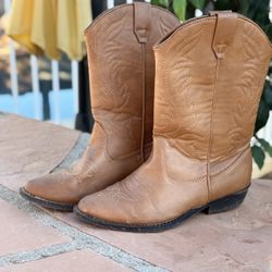 Leather Texan Boots - Handmade Genuine Leather 