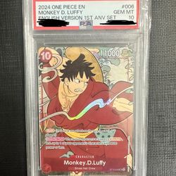 2024 One Piece English Version 1st Anniversary Set #006 Monkey D. Luffy PSA 10