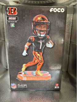 Jamarr Chase Cincinnati bengals electroplated bobble head new in box