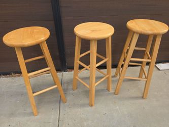 3 expensive bar Wood chairs 300 Glendora pick up