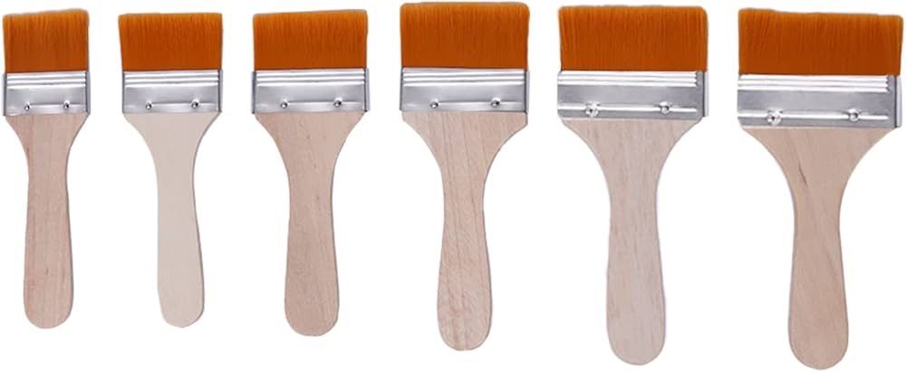 6 Pack Assorted Sizes Paint Brushes Set for Furniture, Paint Brushes Paintbrush,Household Clean Brush Wood Stain Brushes for Painting Walls