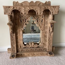 Antique Real Nepalese Newari Intricately  Hand Carved Window