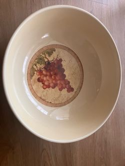 Large Decorative Vineyard Serving Bowl – 13.5”