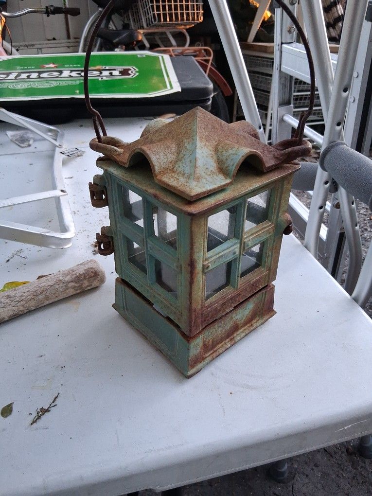 Oriental Lantern In Great Cknd Just Needs A Coat Of Paint Very Heavy Hindges Work On Doors 