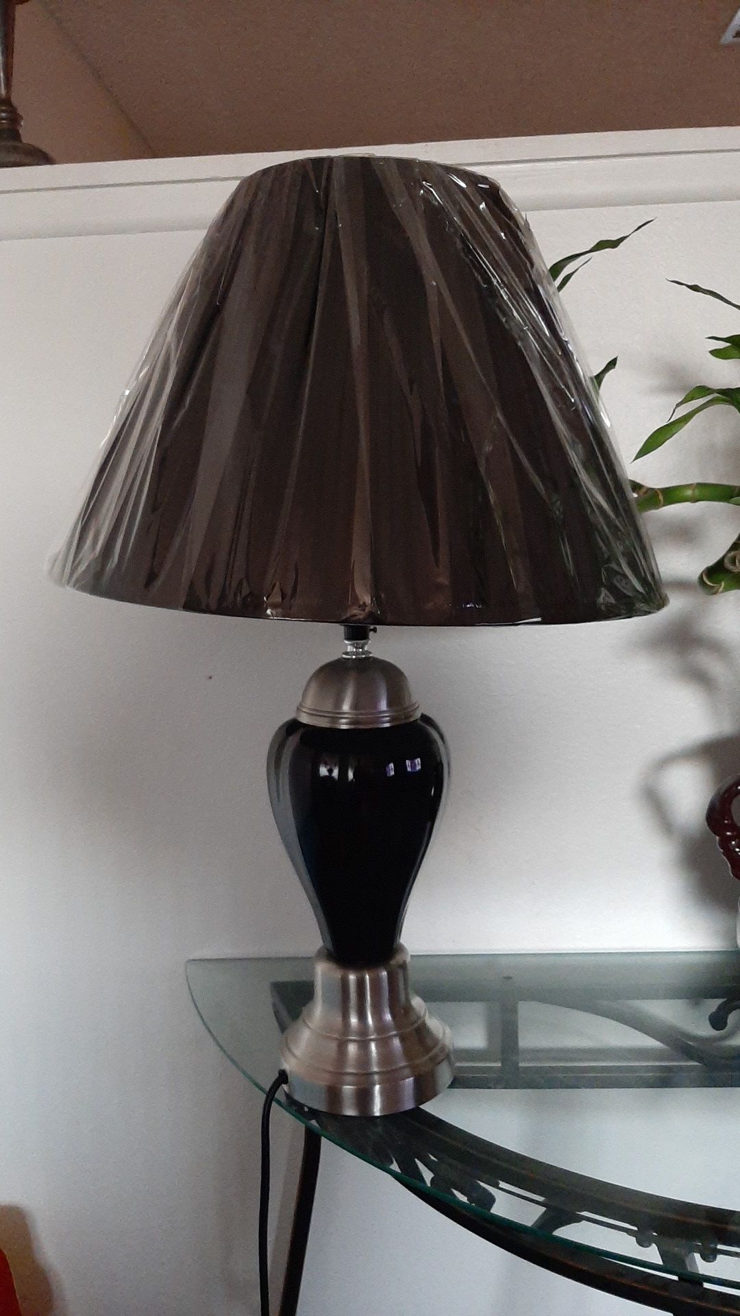 Brand new black lamp and lamp shade