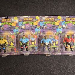 1994 Playmates Star Trek Teenage Mutant Ninja Turtles "Complete 4 Figure Set!" ⭐️NEW-IN-PACKAGE⭐️