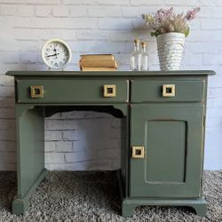 Awesome Shabby Distressed Solid Wood Desk Cabinet Shelf 