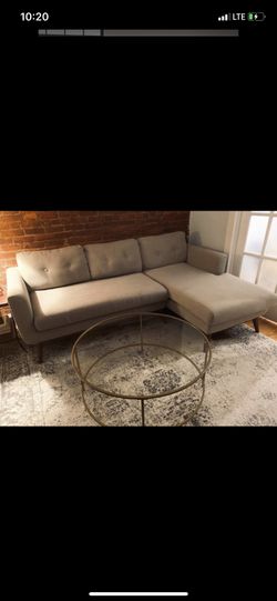 Grey sectional couch / sofa