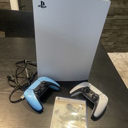 Ps5 Disk Edition 1 TB Used Excellent Condition/ Console,2 Controllers And 1 Games ** 