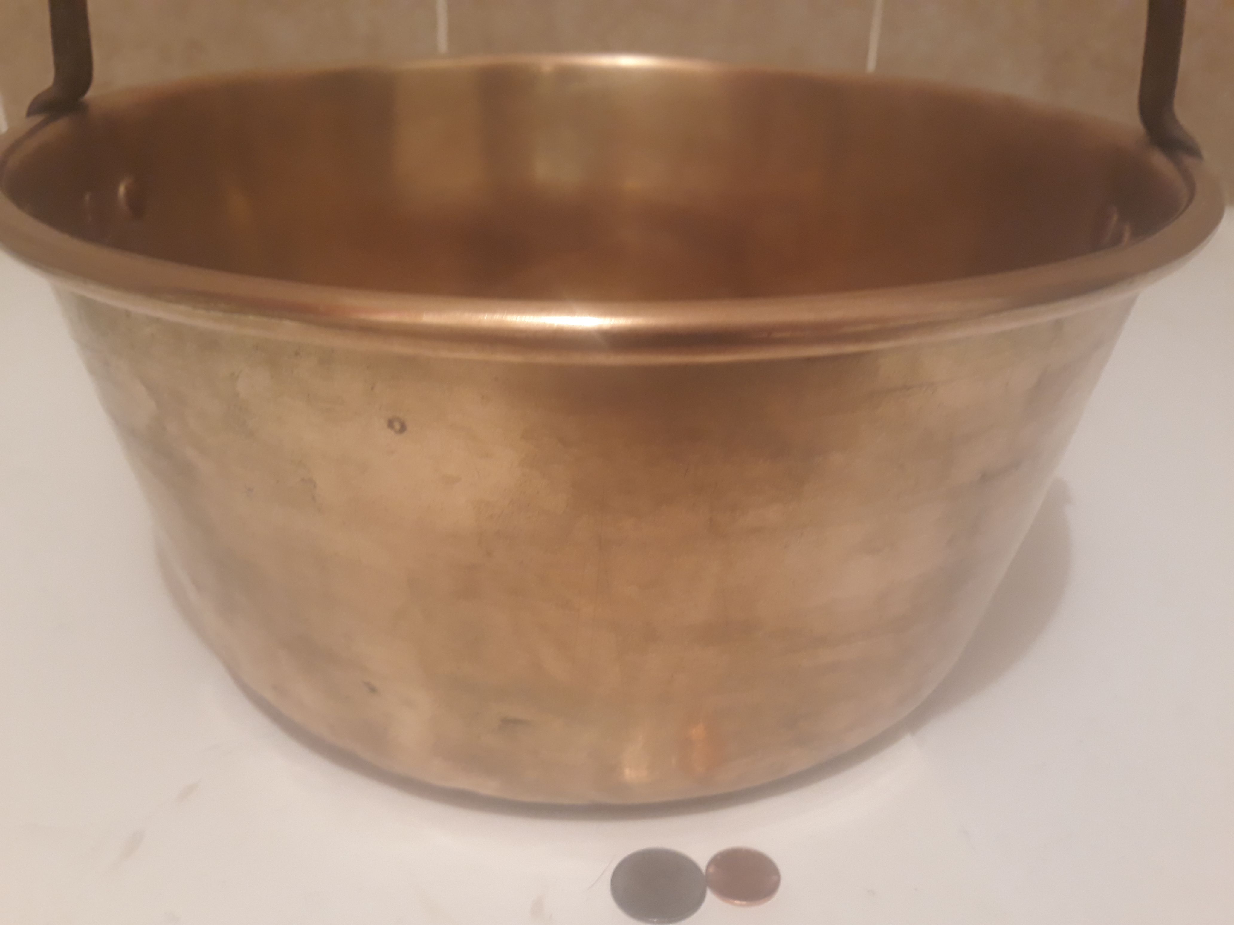 Vintage Heavy Candy Making BRASS COOKING POT ~ Circa 1870s Cookware