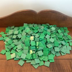 Large Lot of Green Plastic Square Shapes - Educational Toys