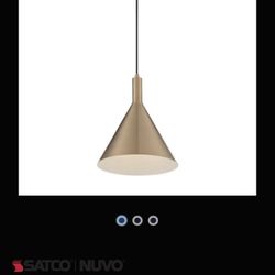 Satco Nuvo Burnished Brass Large Light Pendant