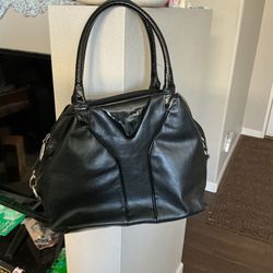 Y Black Leather Handbag like new barely used from Egypt
