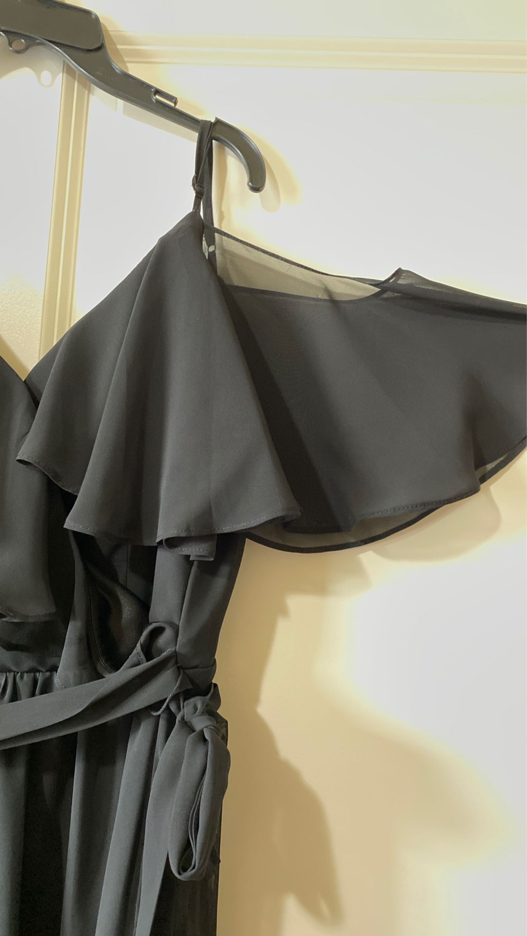 Black formal dress with sleeves