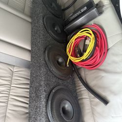 4 8’s Rack & 12 Inch Sub & Two Amps 