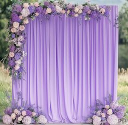 Wokceer Lavender Purple Backdrop Curtain For Parties 10x10FT Photo Backdrop Drapes For Wedding Party Curtain Backdrop For Photoshoot Baby Shower Birth