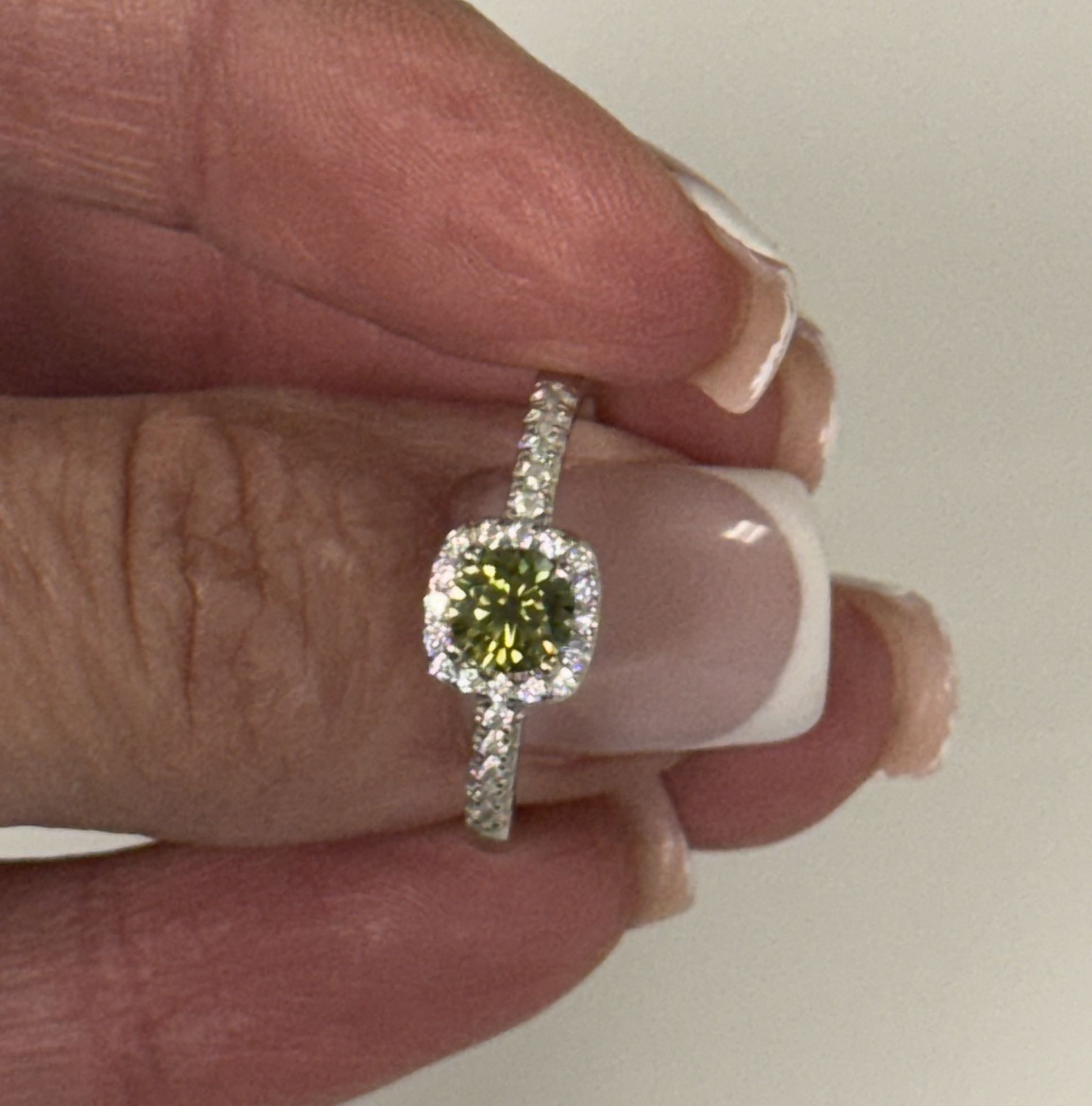 Green Moissanite and 925 Silver
