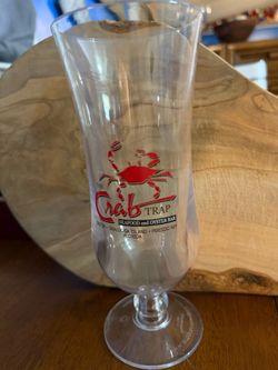 The Crab Trap Souvenir Hurricane Glass